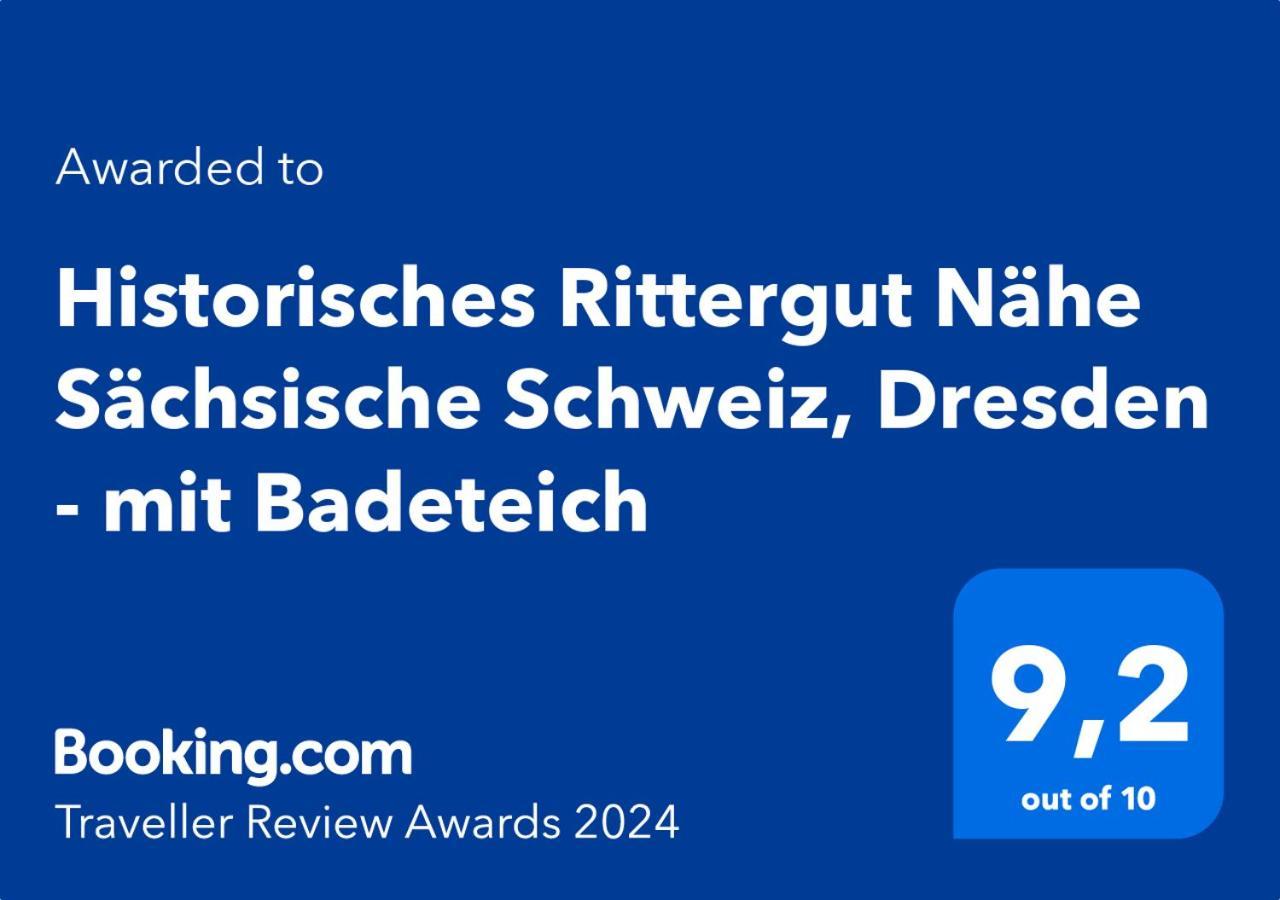 Historisches Rittergut Hexenburgbeidresden Nahe Sachsische Schweiz, Dresden - Mit Badeteich Διαμέρισμα Großharthau Εξωτερικό φωτογραφία